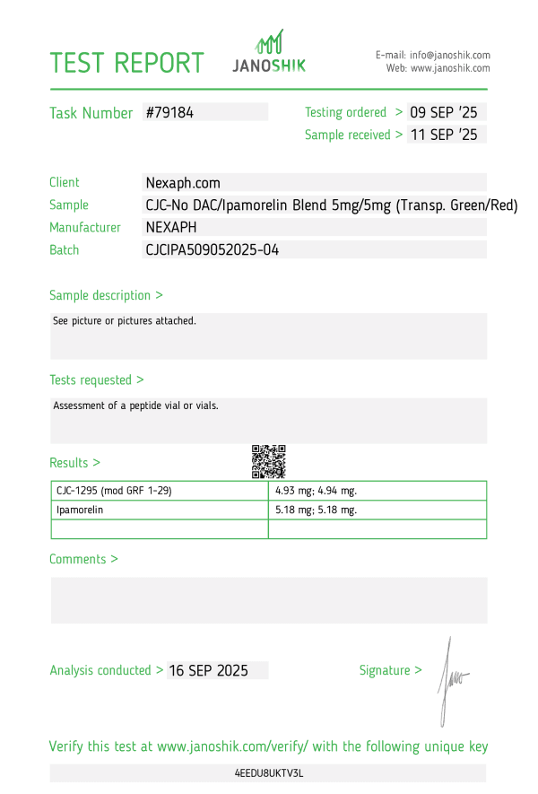 CJC-no DAC / Ipamorelin Blend – 5mg/5mg (10 vials/kit)